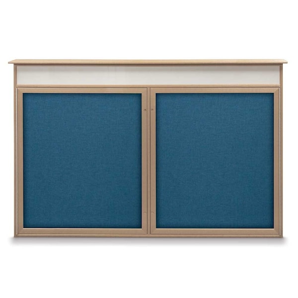 United Visual Products Open Faced Traditional Corkboard, 96x48" UV647A-SATIN-COBACC - main